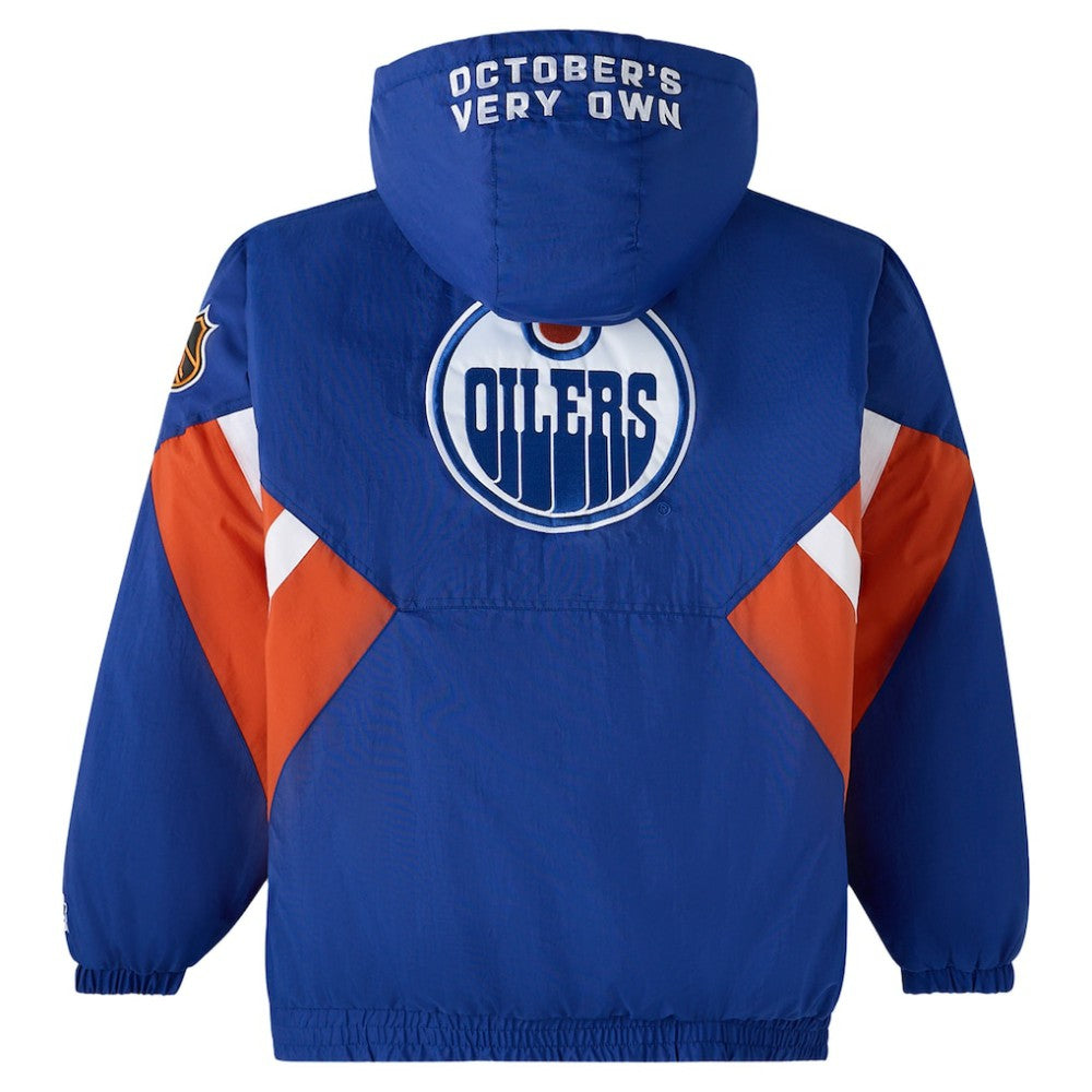 Edmonton Oilers OVO x Starter Half-Zip Hooded Jacket - Royal - NHL