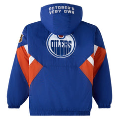 Edmonton Oilers OVO x Starter Half-Zip Hooded Jacket - Royal - NHL
