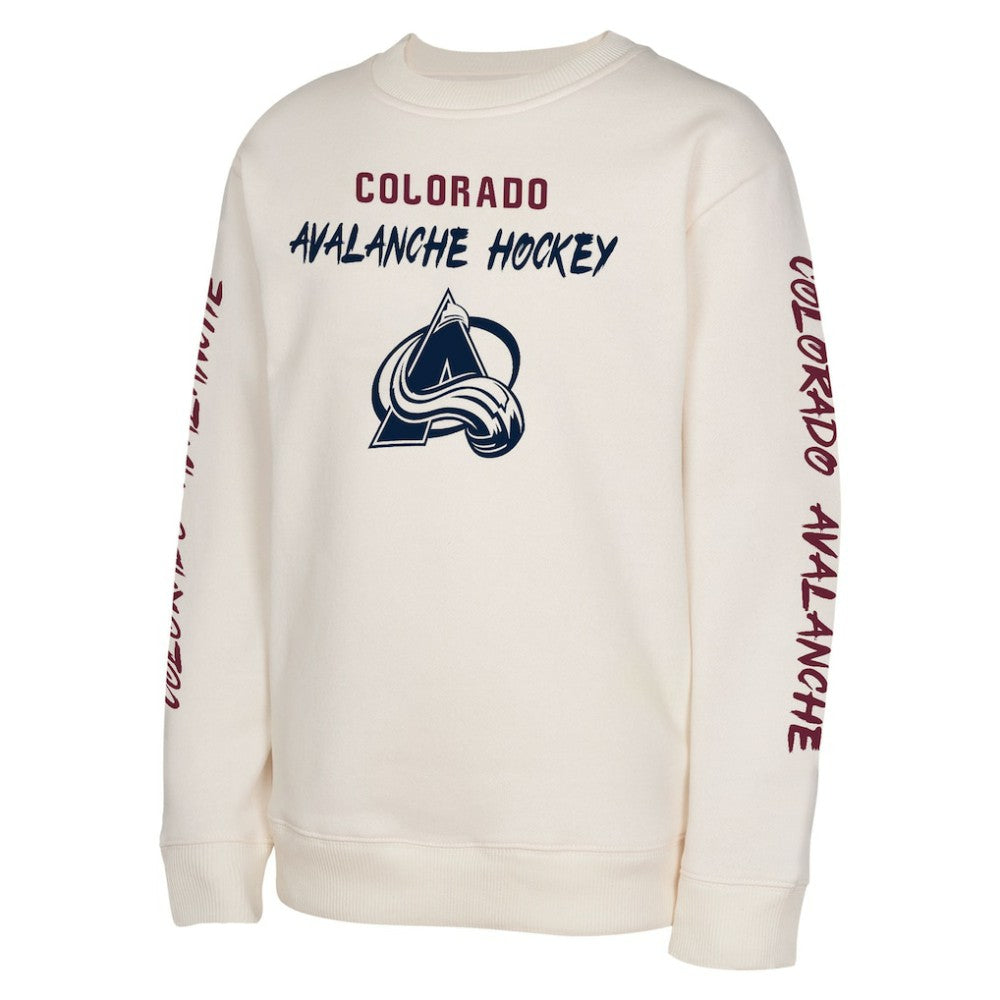 Colorado Avalanche Youth Star Power Pullover Sweatshirt - Cream - NHL