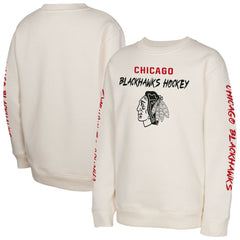 Chicago Blackhawks Youth Star Power Pullover Sweatshirt - Cream - NHL