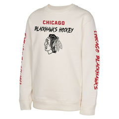 Chicago Blackhawks Youth Star Power Pullover Sweatshirt - Cream - NHL