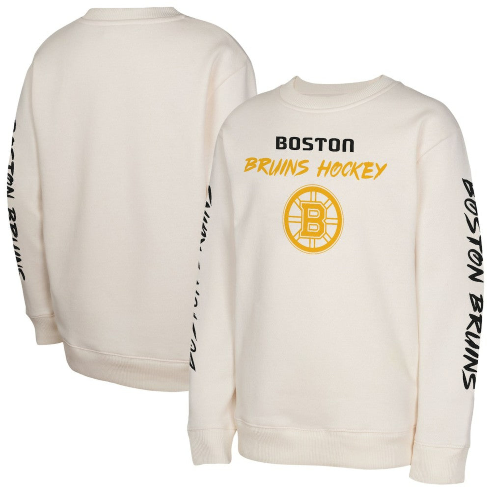 Boston Bruins Youth Star Power Pullover Sweatshirt - Cream - NHL