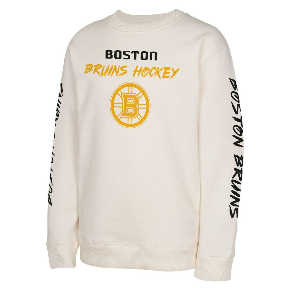 Boston Bruins Youth Star Power Pullover Sweatshirt - Cream - NHL