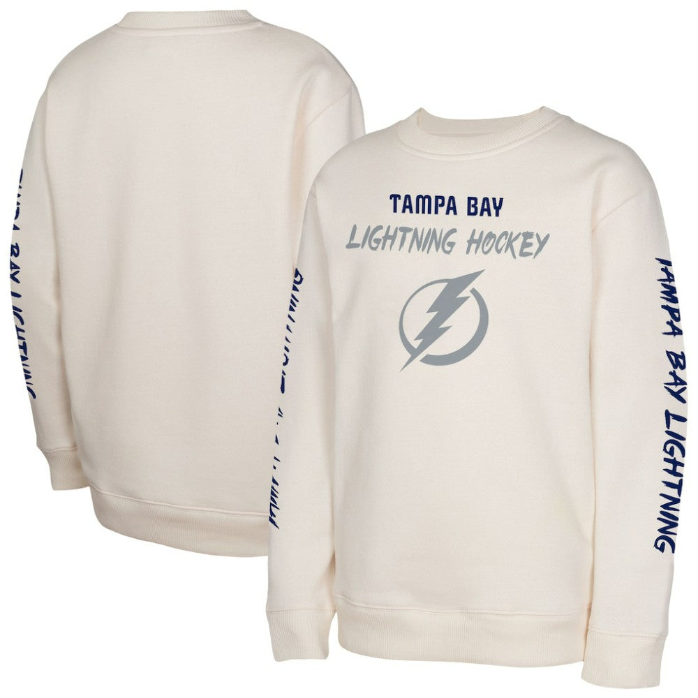 Tampa Bay Lightning Youth Star Power Pullover Sweatshirt - Cream - NHL