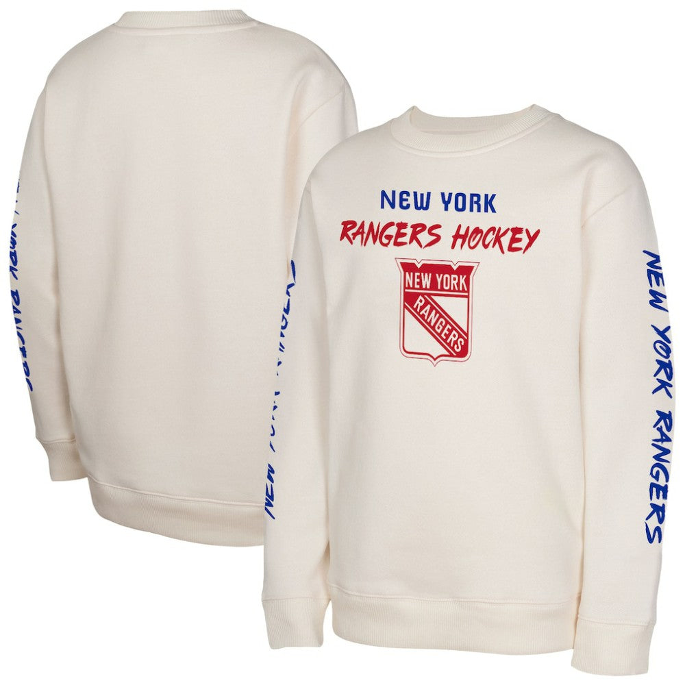 New York Rangers Youth Star Power Pullover Sweatshirt - Cream - NHL