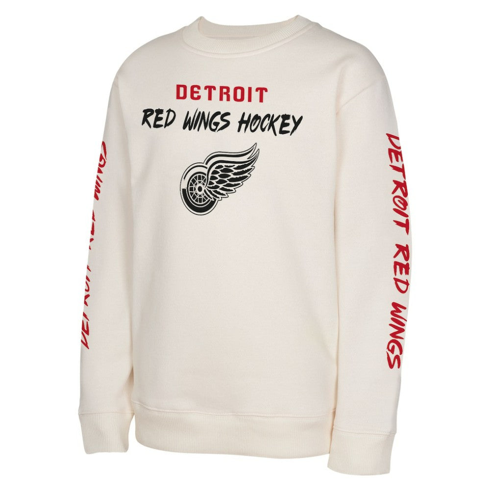 Detroit Red Wings Youth Star Power Pullover Sweatshirt - Cream - NHL
