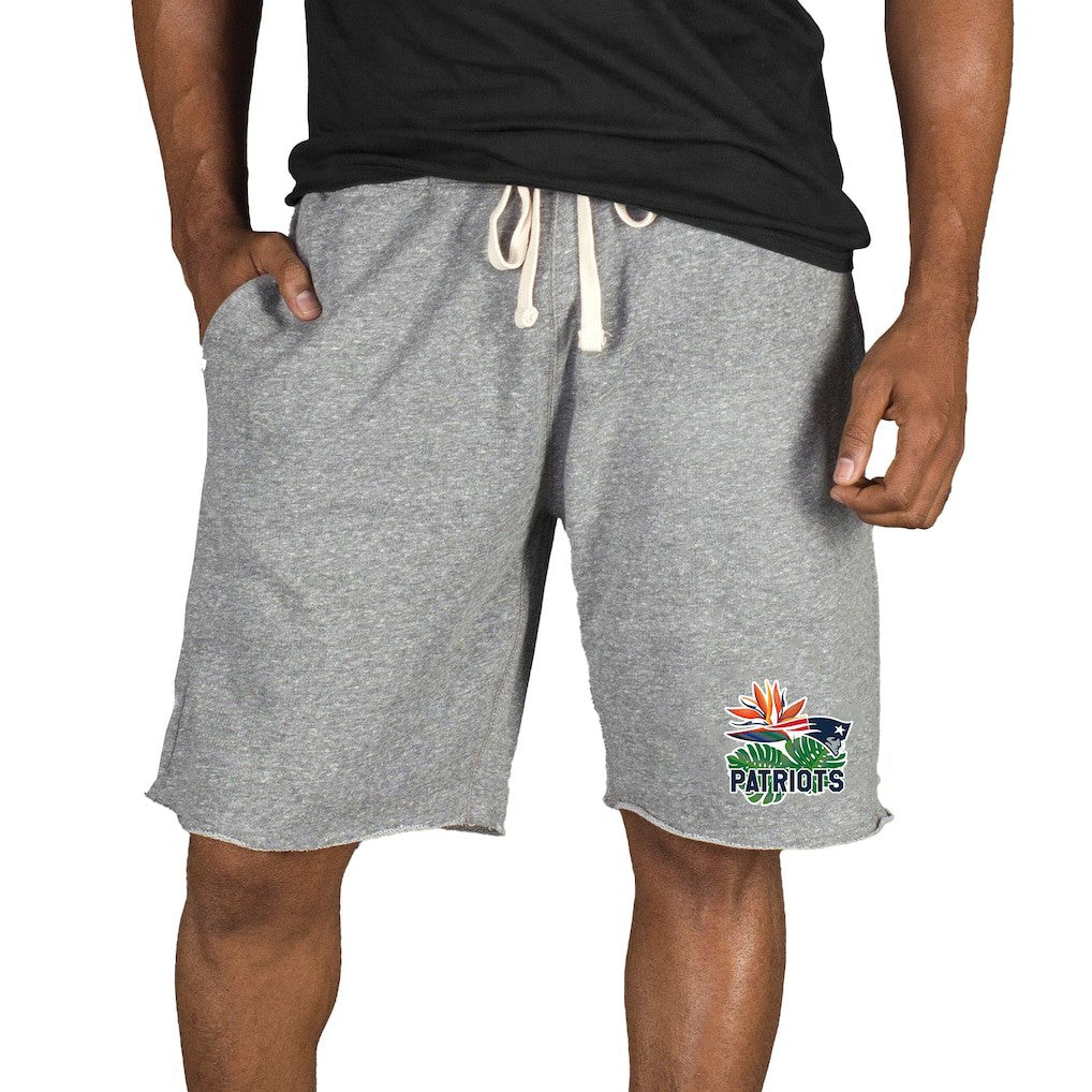 New England Patriots Concepts Sport Mainstream Tri-Blend Shorts Gray | NFL