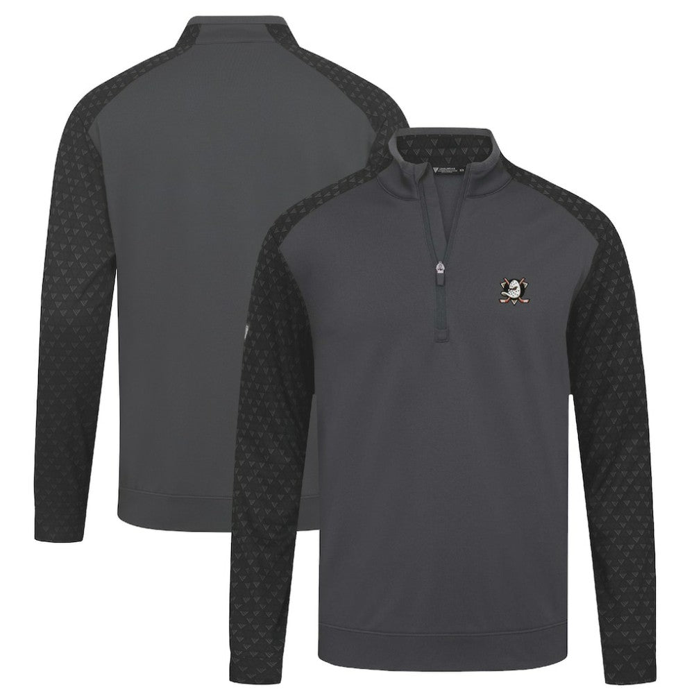 Anaheim Ducks Levelwear Aztec Insignia Core Quarter-Zip Pullover Top - Charcoal - NHL