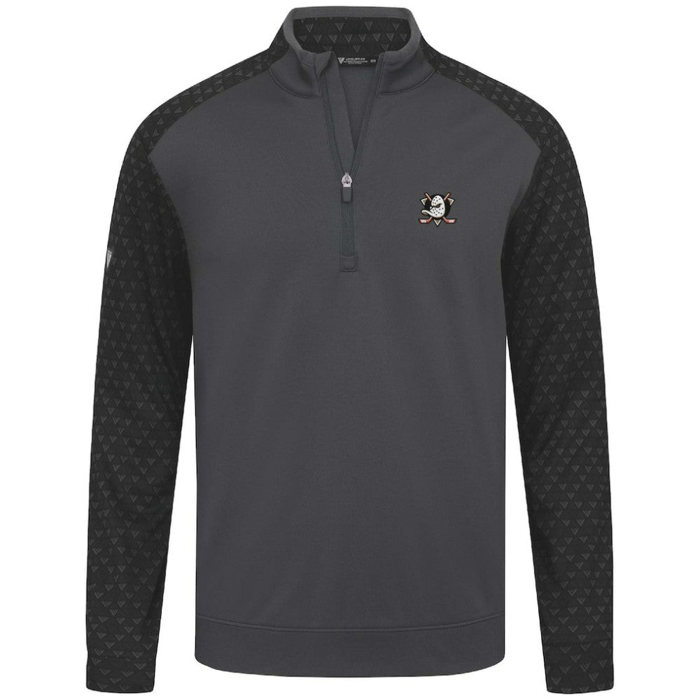 Anaheim Ducks Levelwear Aztec Insignia Core Quarter-Zip Pullover Top - Charcoal - NHL