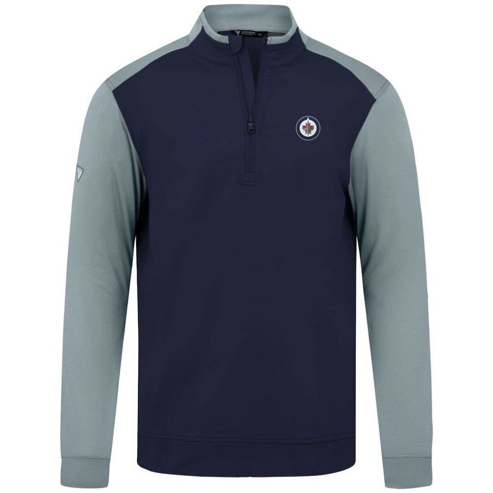 Winnipeg Jets Levelwear Bayou Insignia Core Quarter-Zip Pullover Top - Navy - NHL