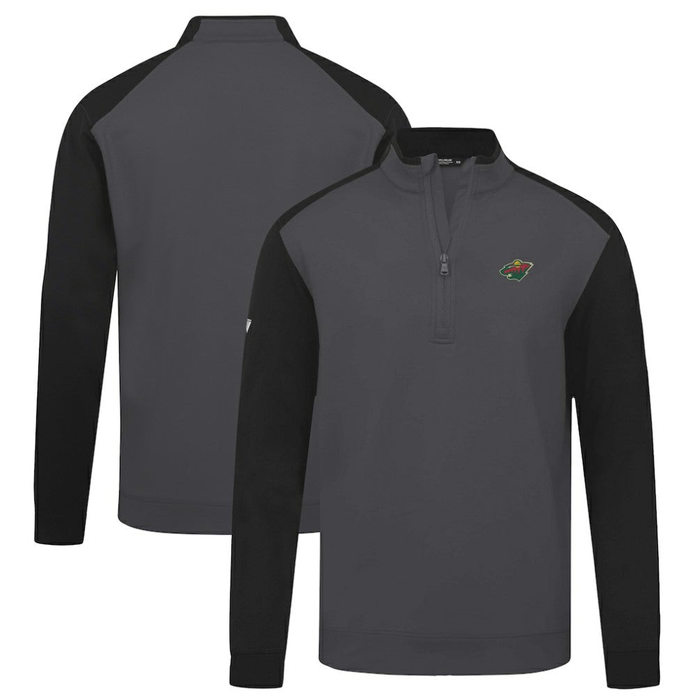 Minnesota Wild Levelwear Bayou Insignia Core Quarter-Zip Pullover Top - Charcoal - NHL