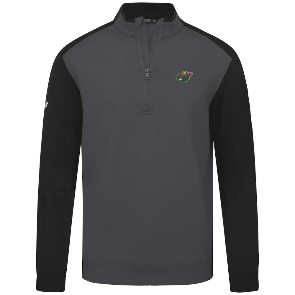 Minnesota Wild Levelwear Bayou Insignia Core Quarter-Zip Pullover Top - Charcoal - NHL