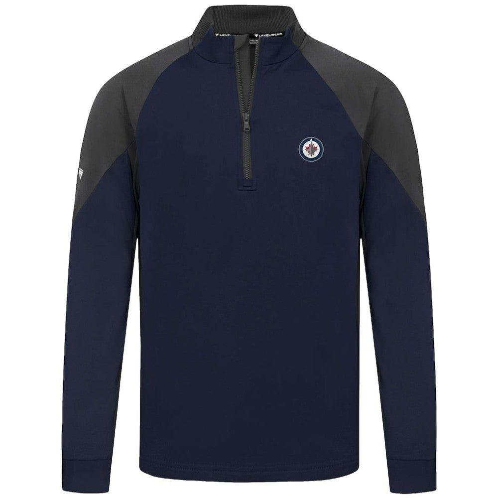 Winnipeg Jets Levelwear Cadet Insignia Core Quarter-Zip Pullover Top - Navy - NHL