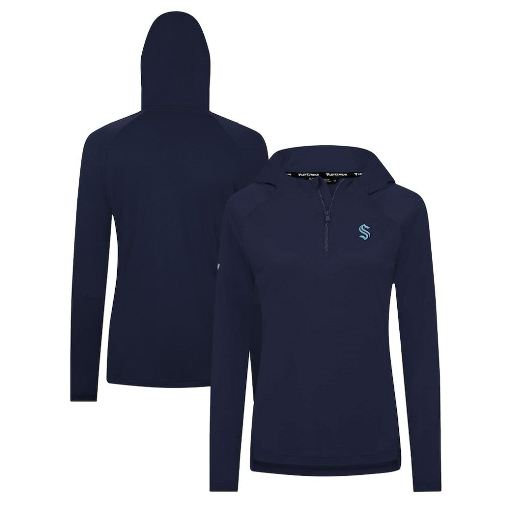 Seattle Kraken Levelwear Women's Raven Insignia Core Quarter-Zip Jacket - Deep Sea Blue - NHL