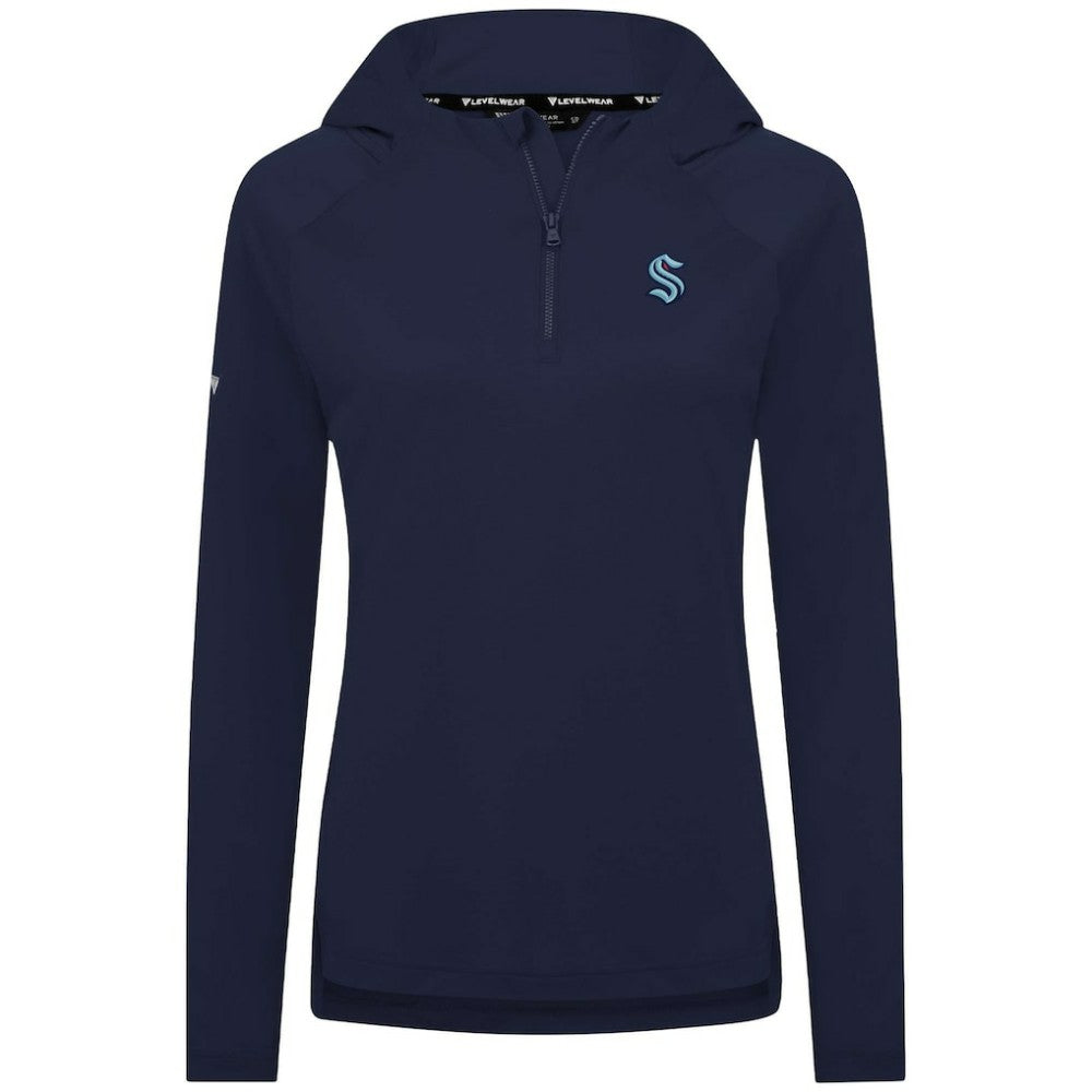 Seattle Kraken Levelwear Women's Raven Insignia Core Quarter-Zip Jacket - Deep Sea Blue - NHL