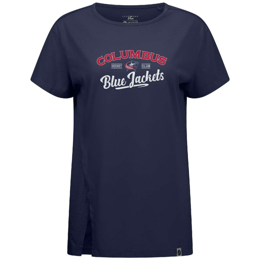 Columbus Blue Jackets Levelwear Women's Influx Ice Wall T-Shirt - Navy - NHL