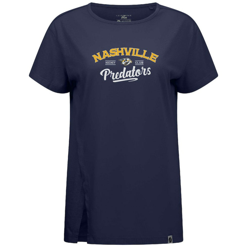 Nashville Predators Levelwear Women's Influx Ice Wall T-Shirt - Navy - NHL