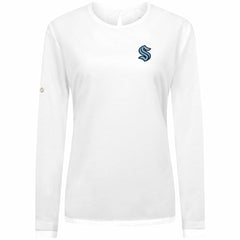 Seattle Kraken Levelwear Women's Sequoia Primary Logo Long Sleeve T-Shirt - White - NHL