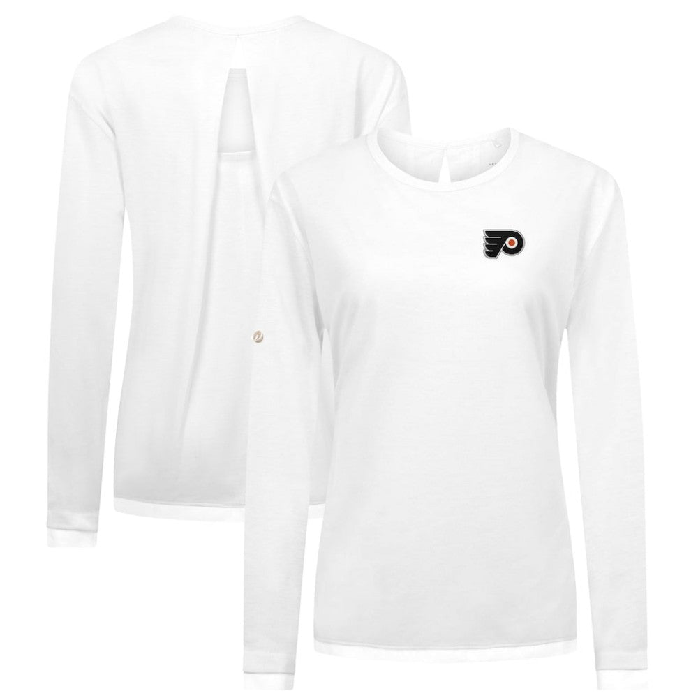 Philadelphia Flyers Levelwear Women's Sequoia Primary Logo Long Sleeve T-Shirt - White - NHL