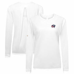 Columbus Blue Jackets Levelwear Women's Sequoia Primary Logo Long Sleeve T-Shirt - White - NHL