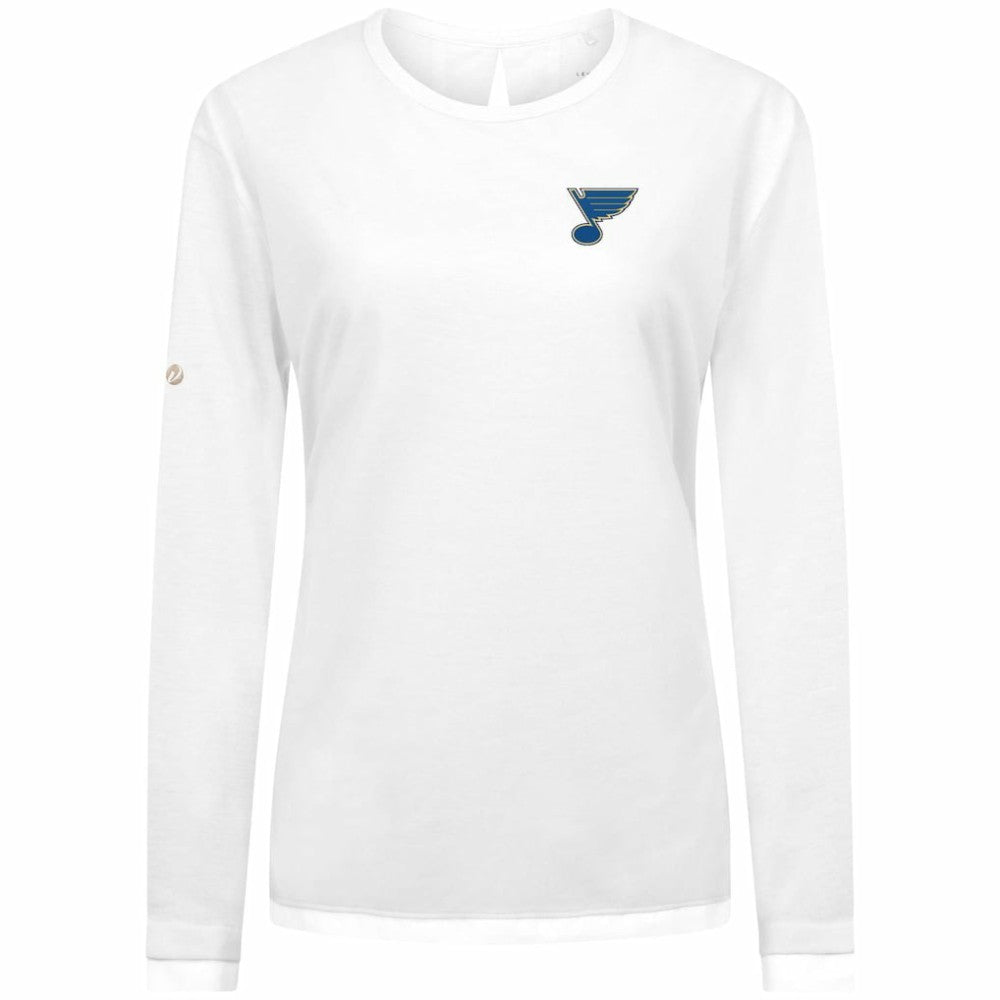 St. Louis Blues Levelwear Women's Sequoia Primary Logo Long Sleeve T-Shirt - White - NHL