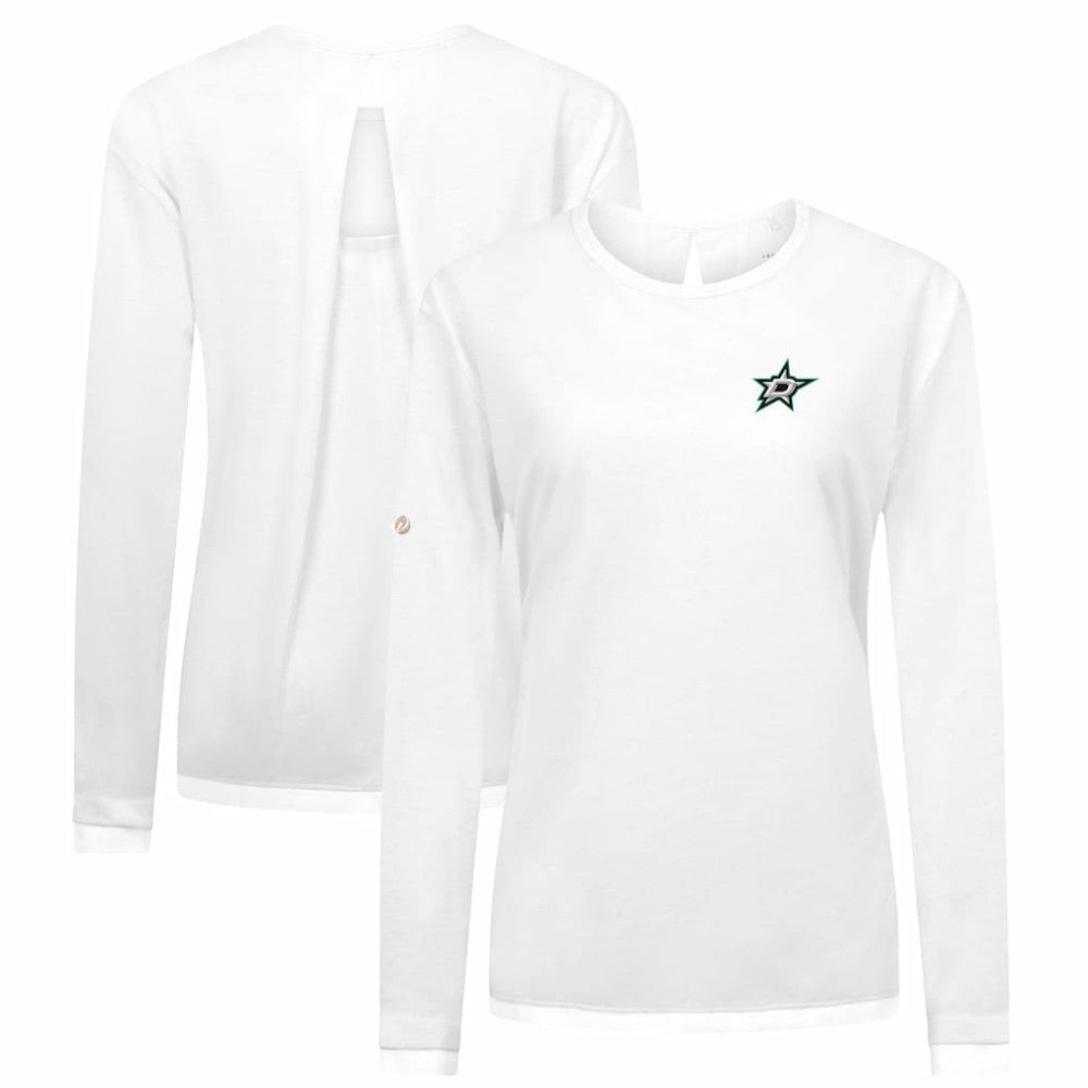 Dallas Stars Levelwear Women's Sequoia Primary Logo Long Sleeve T-Shirt - White - NHL