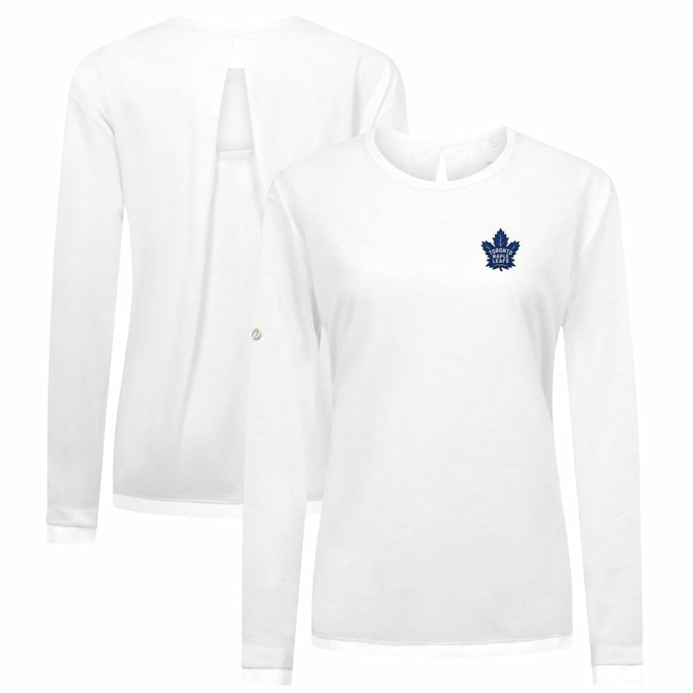 Toronto Maple Leafs Levelwear Women's Sequoia Primary Logo Long Sleeve T-Shirt - White - NHL