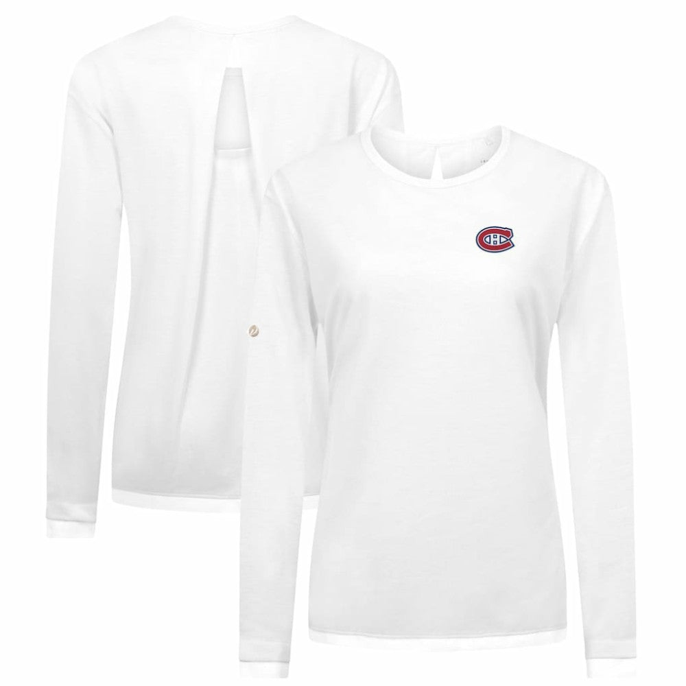 Montreal Canadiens Levelwear Women's Sequoia Primary Logo Long Sleeve T-Shirt - White - NHL