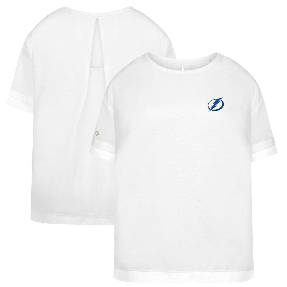 Tampa Bay Lightning Levelwear Women's Tulip Primary Logo T-Shirt - White - NHL