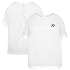 Tampa Bay Lightning Levelwear Women's Tulip Primary Logo T-Shirt - White - NHL
