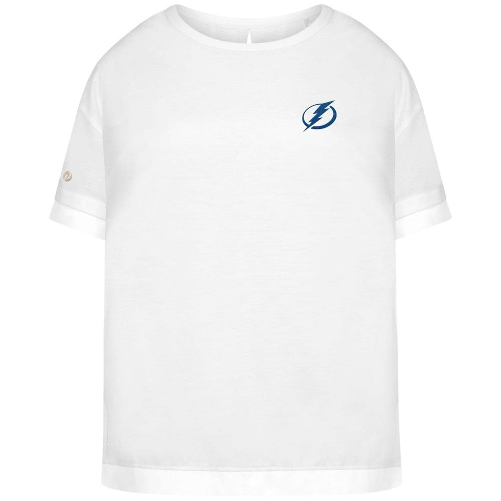 Tampa Bay Lightning Levelwear Women's Tulip Primary Logo T-Shirt - White - NHL