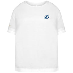 Tampa Bay Lightning Levelwear Women's Tulip Primary Logo T-Shirt - White - NHL