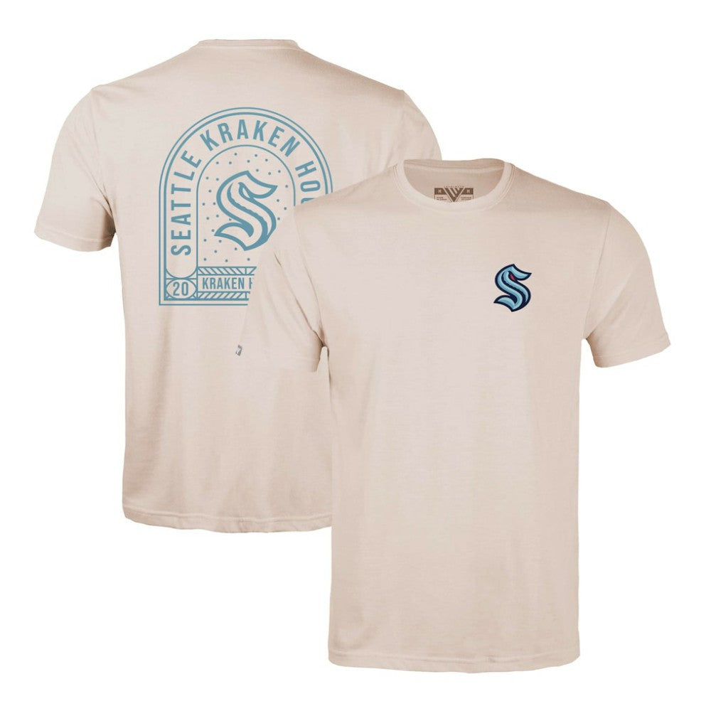 Seattle Kraken Levelwear Richmond Stained Glass T-Shirt - Khaki - NHL