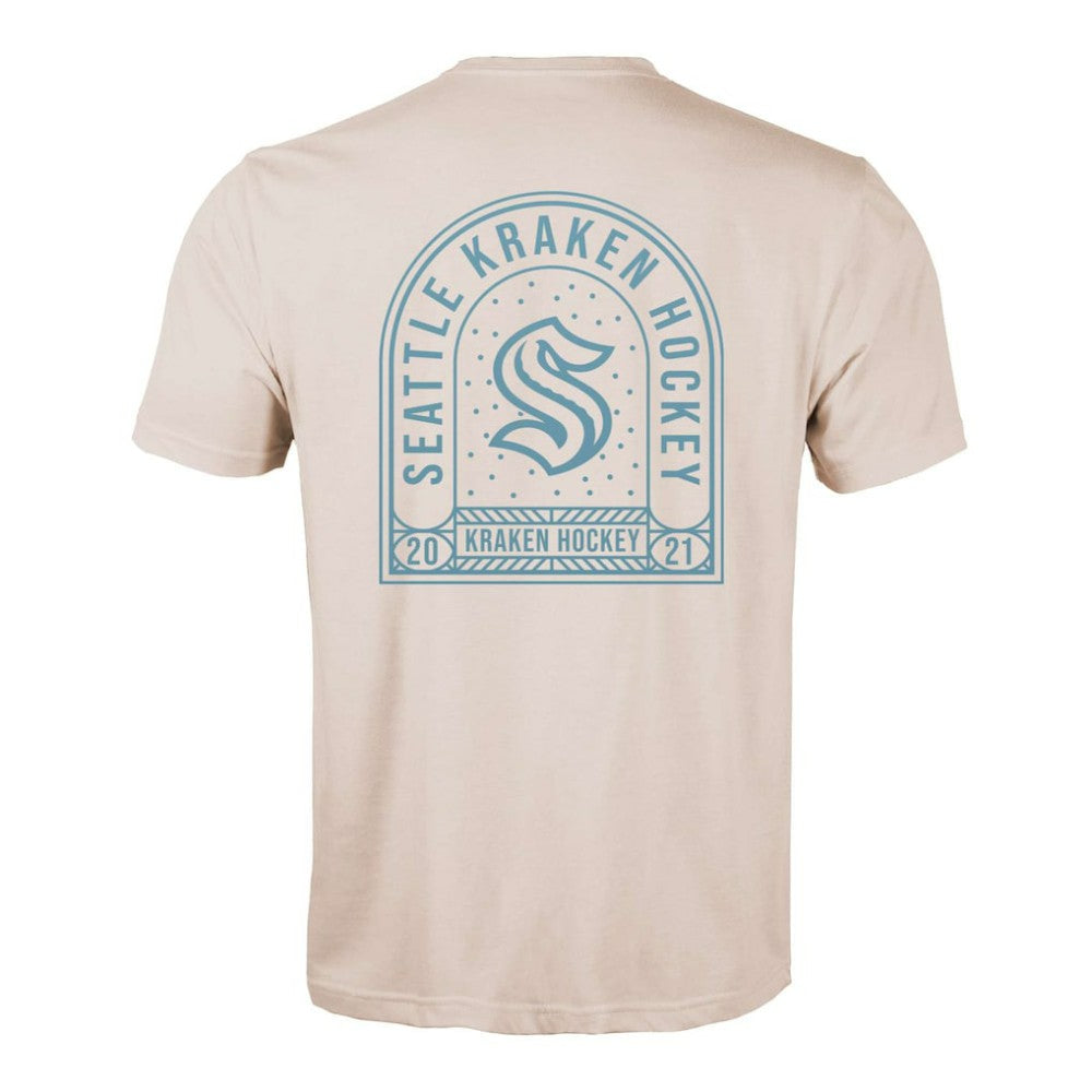 Seattle Kraken Levelwear Richmond Stained Glass T-Shirt - Khaki - NHL