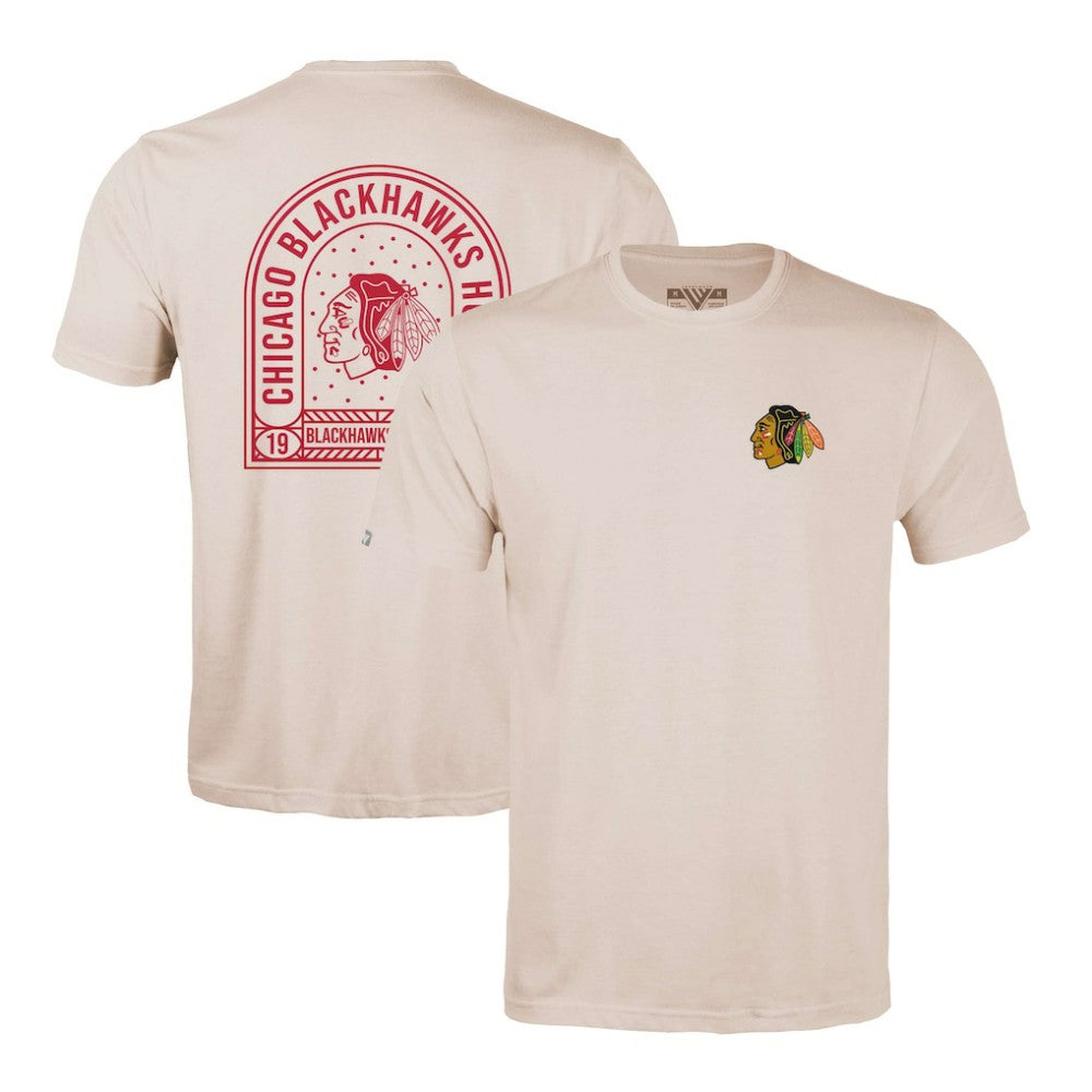 Chicago Blackhawks Levelwear Richmond Stained Glass T-Shirt - Khaki - NHL