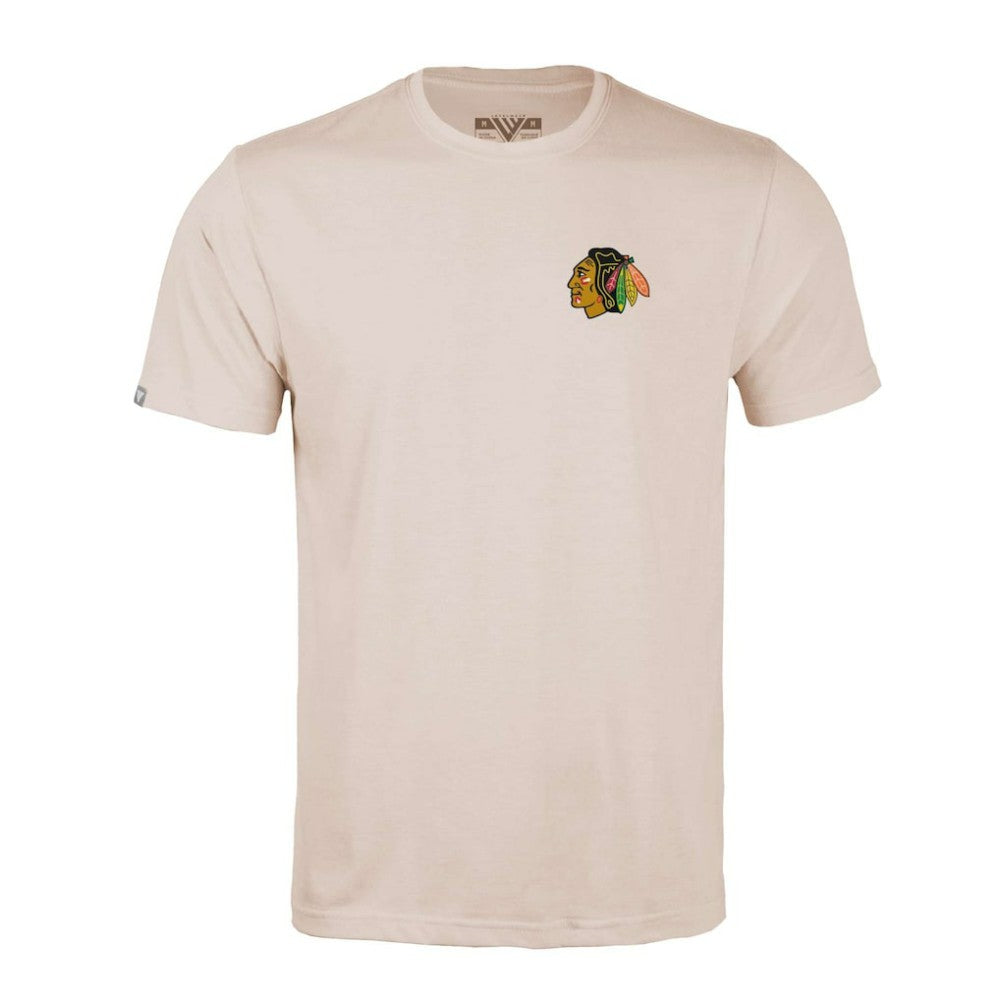 Chicago Blackhawks Levelwear Richmond Stained Glass T-Shirt - Khaki - NHL