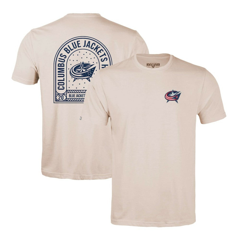 Columbus Blue Jackets Levelwear Richmond Stained Glass T-Shirt - Khaki - NHL
