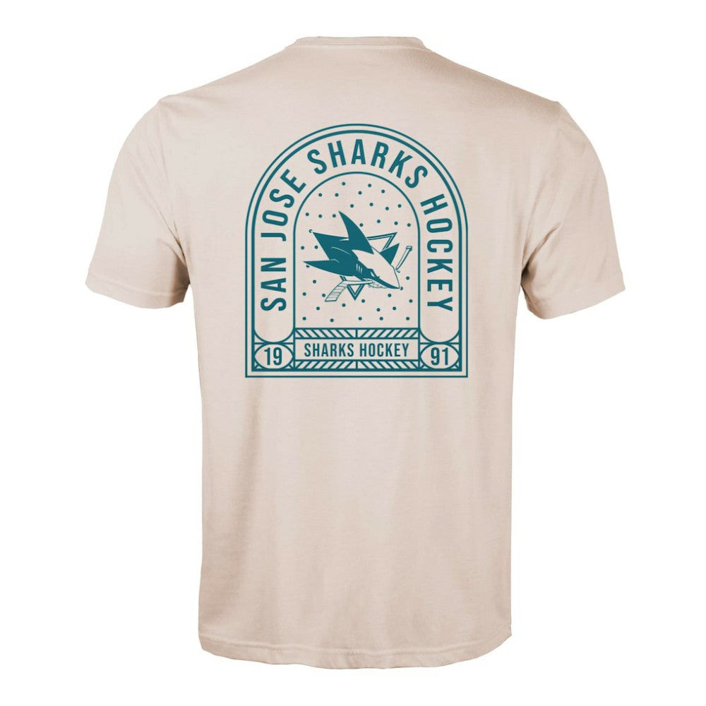 San Jose Sharks Levelwear Richmond Stained Glass T-Shirt - Khaki - NHL