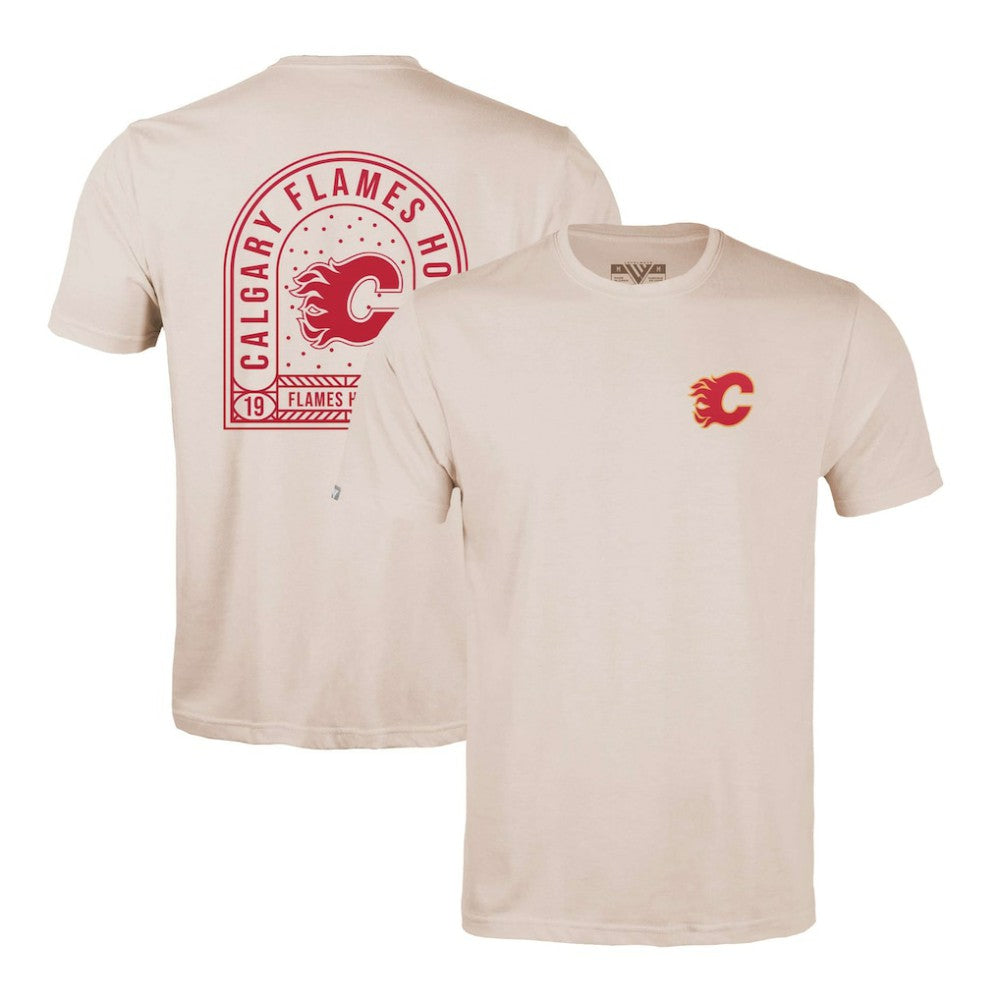 Calgary Flames Levelwear Richmond Stained Glass T-Shirt - Khaki - NHL