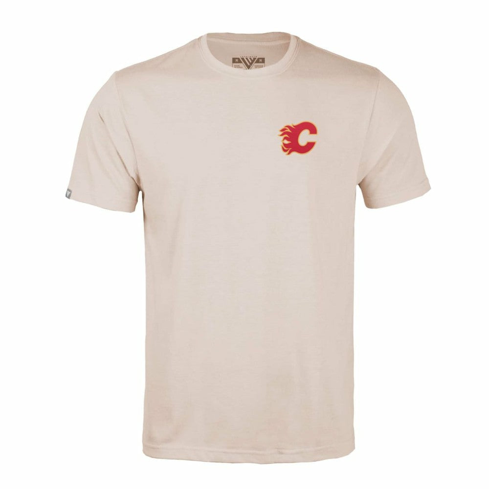 Calgary Flames Levelwear Richmond Stained Glass T-Shirt - Khaki - NHL