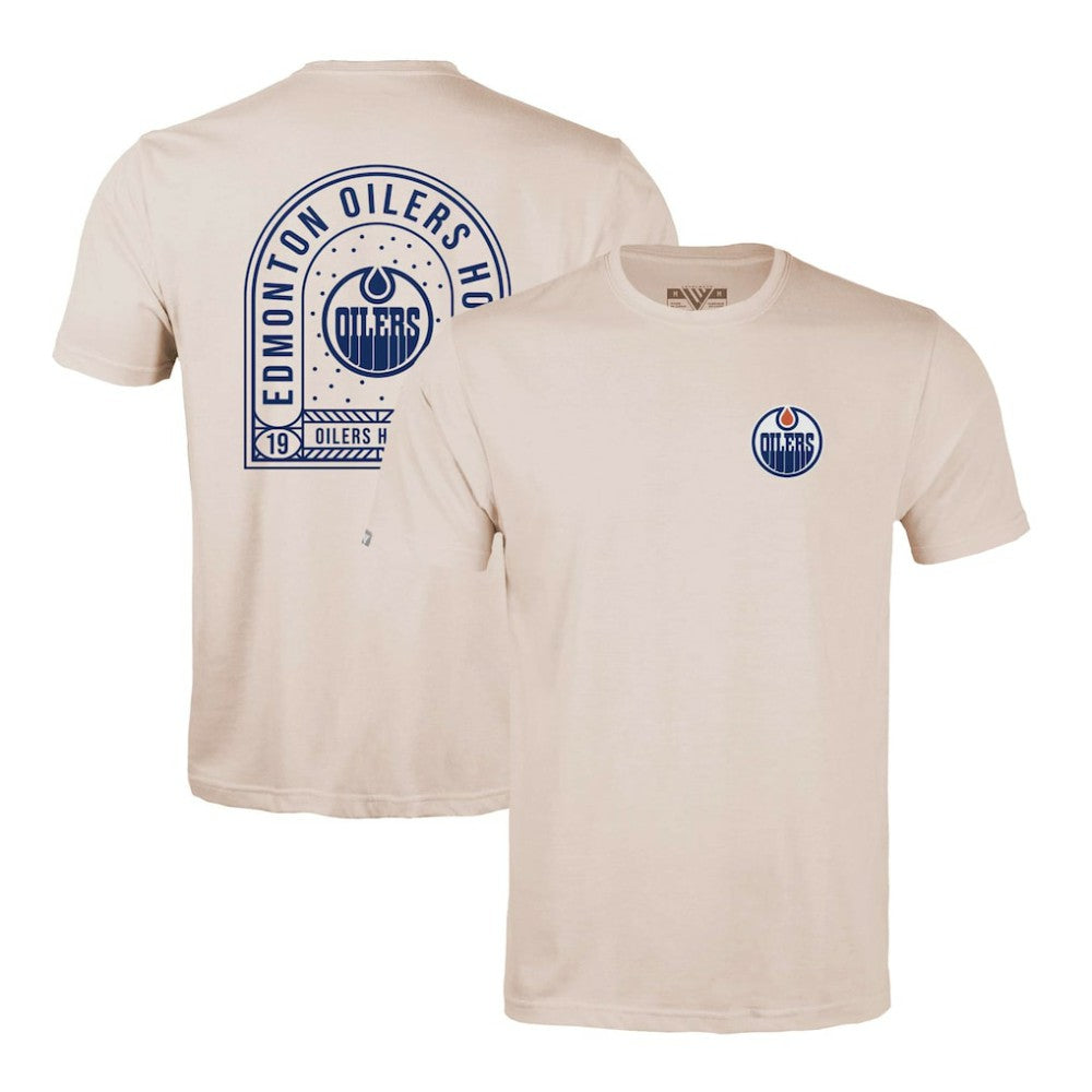 Edmonton Oilers Levelwear Richmond Stained Glass T-Shirt - Khaki - NHL