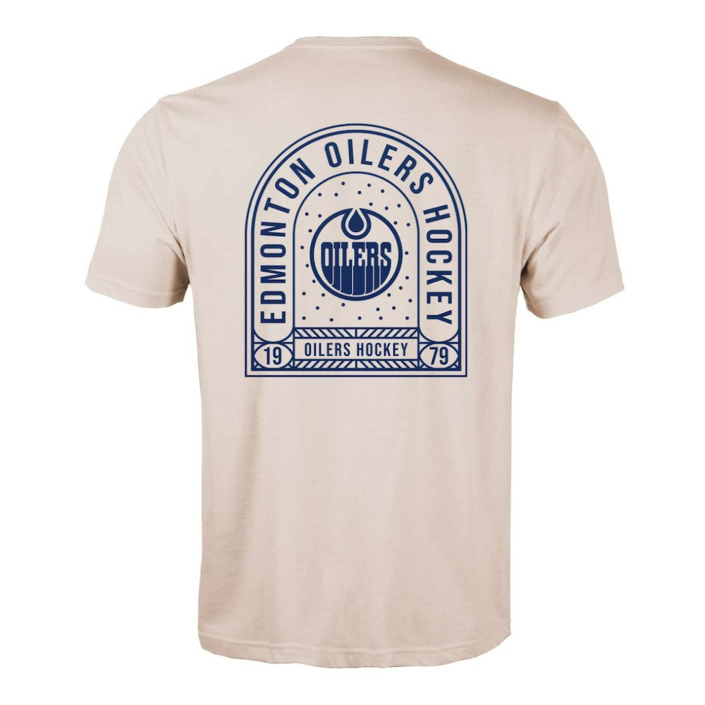 Edmonton Oilers Levelwear Richmond Stained Glass T-Shirt - Khaki - NHL
