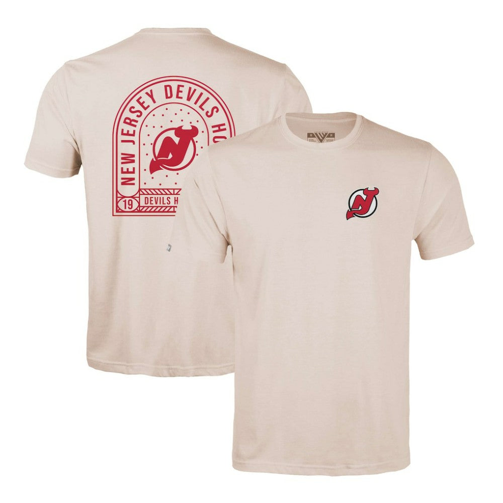 New Jersey Devils Levelwear Richmond Stained Glass T-Shirt - Khaki - NHL
