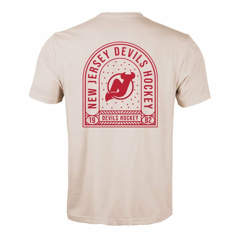 New Jersey Devils Levelwear Richmond Stained Glass T-Shirt - Khaki - NHL
