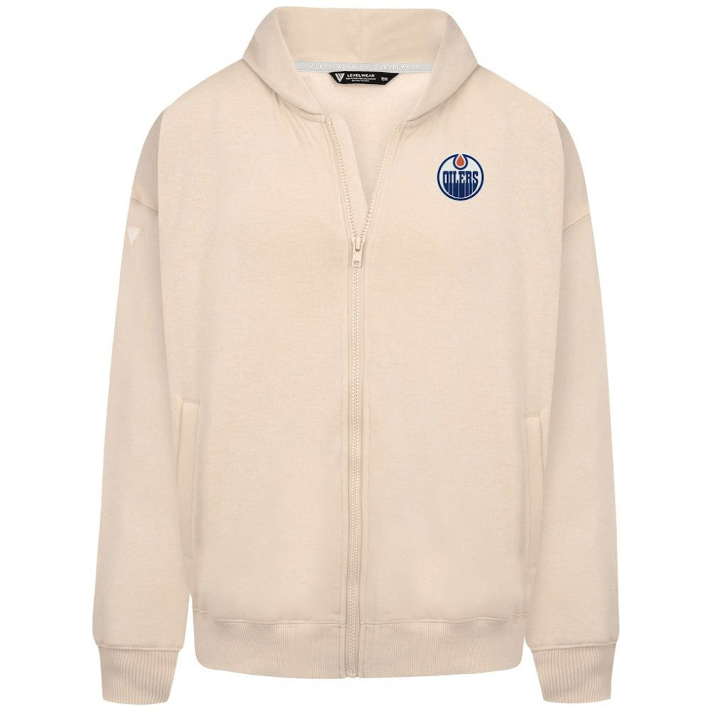 Edmonton Oilers Levelwear Uphill Stained Glass Full-Zip Hoodie Jacket - Khaki - NHL