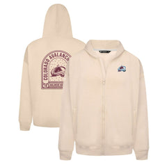 Colorado Avalanche Levelwear Uphill Stained Glass Full-Zip Hoodie Jacket - Khaki - NHL