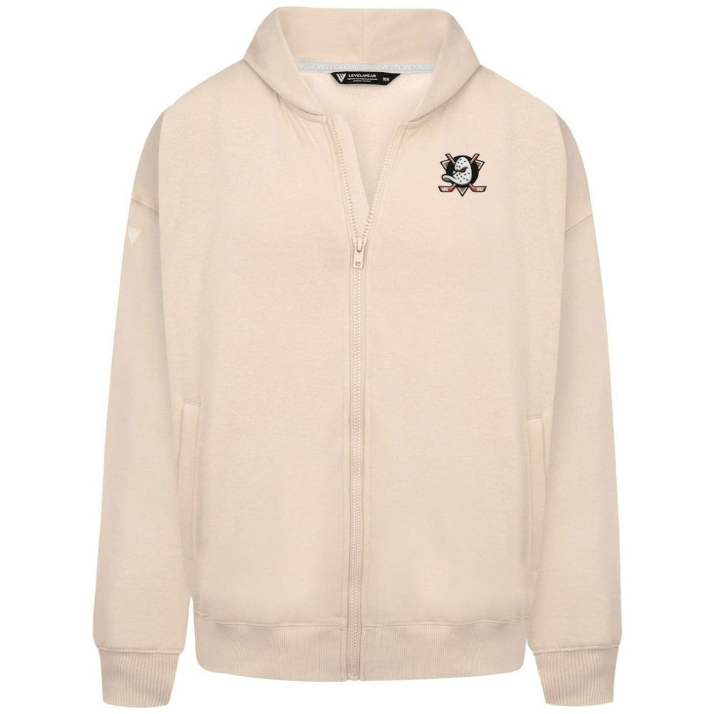 Anaheim Ducks Levelwear Uphill Stained Glass Full-Zip Hoodie Jacket - Khaki - NHL