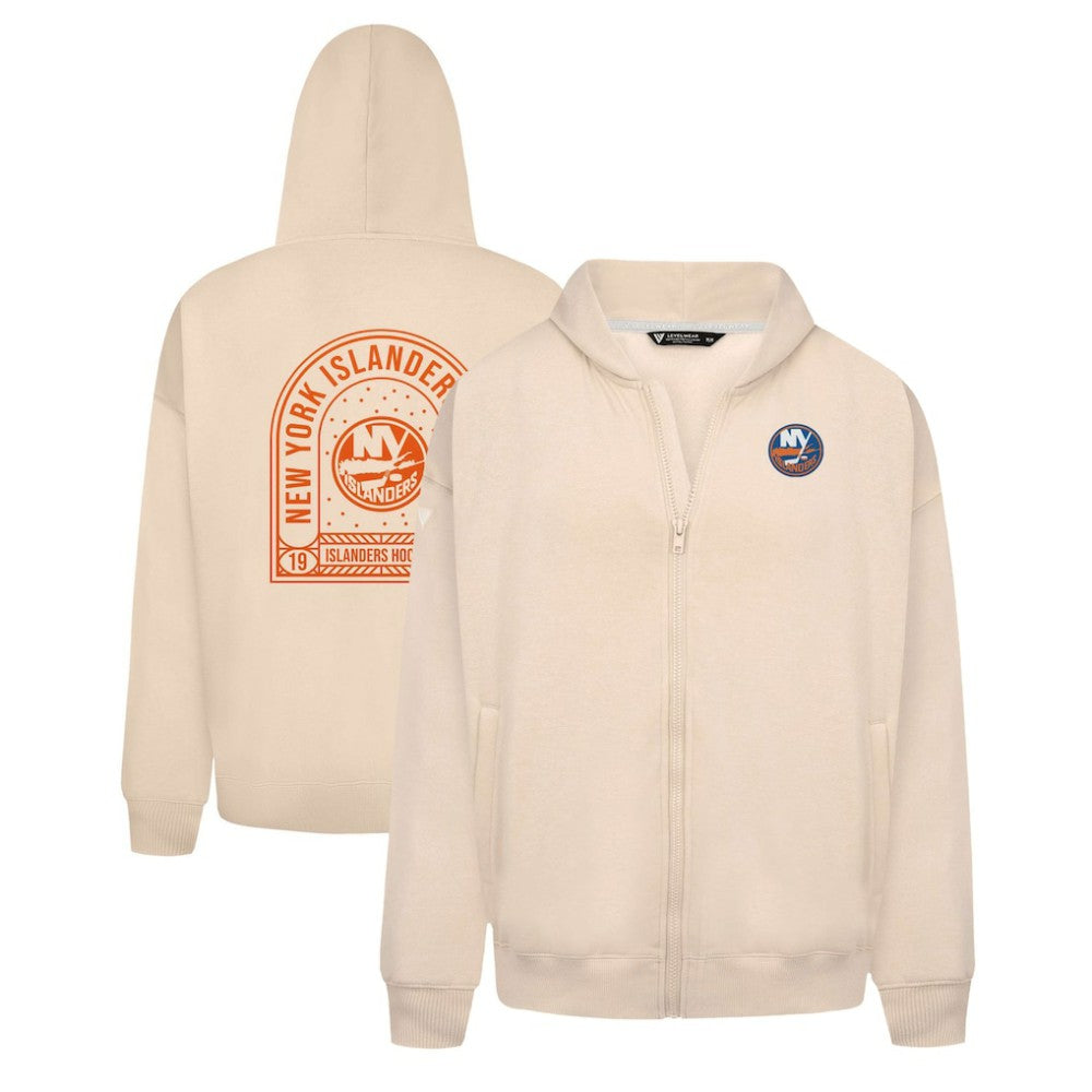 New York Islanders Levelwear Uphill Stained Glass Full-Zip Hoodie Jacket - Khaki - NHL