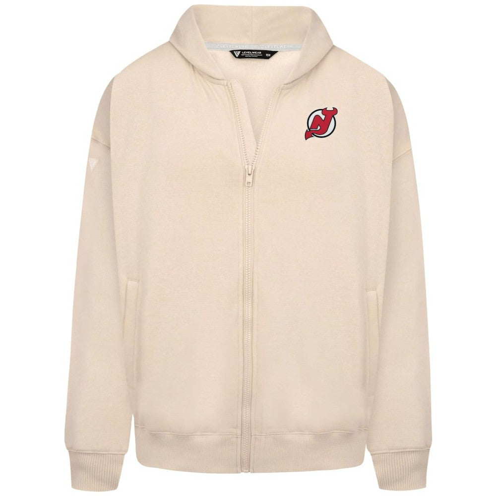 New Jersey Devils Levelwear Uphill Stained Glass Full-Zip Hoodie Jacket - Khaki - NHL