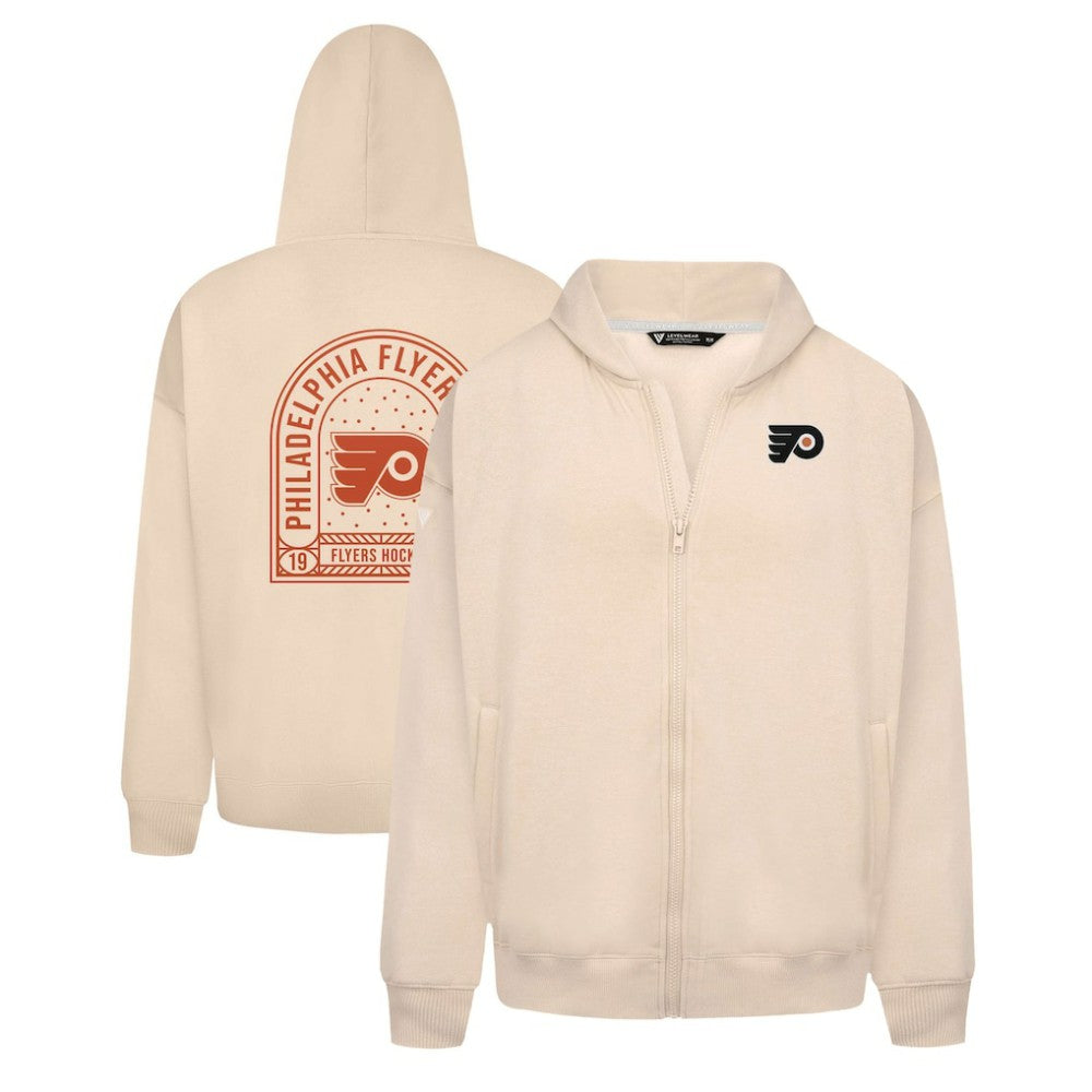 Philadelphia Flyers Levelwear Uphill Stained Glass Full-Zip Hoodie Jacket - Khaki - NHL